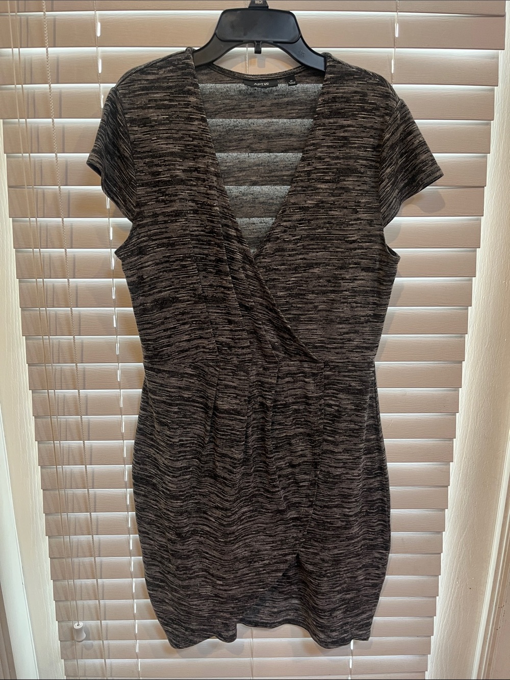 Apt. 9 Heathered Gray V-Neck Wrap Mini Dress